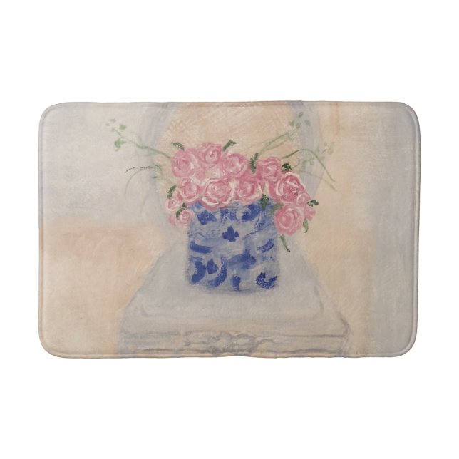 Blue and White Ginger Jar Bath Mat (Front)