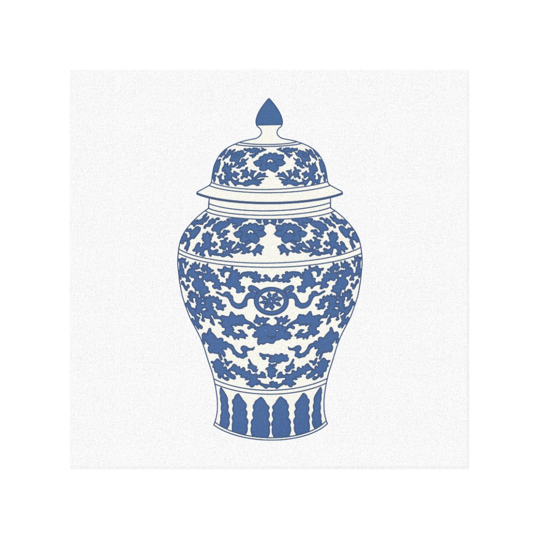 Blue and White Ginger Jar Canvas Print Zazzle