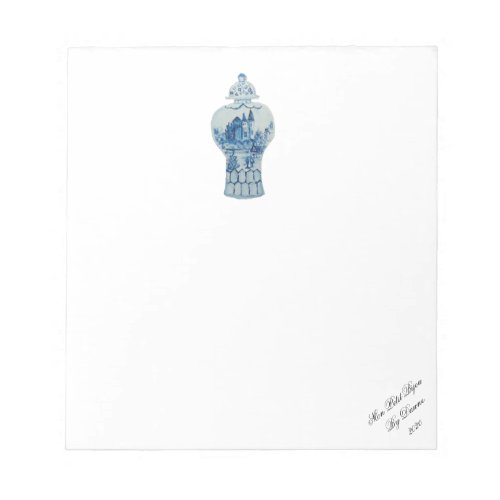 Blue and White Ginger Jar Notepad