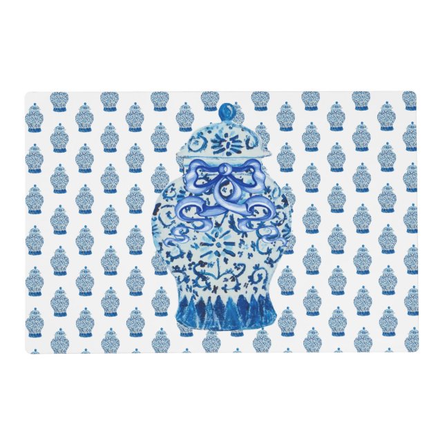 Blue and White Ginger Jar Placemat (Front)