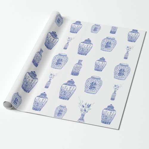 Blue and White Ginger Jar Wrapping Paper