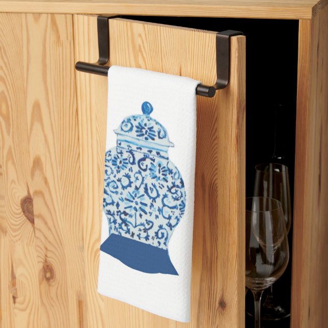 Blue and White Ginger Jars Kitchen Towel (Thirds Fold)