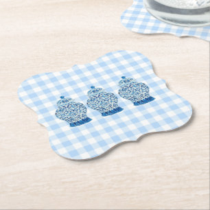 Blue and White Ginger Jars Paper Coaster