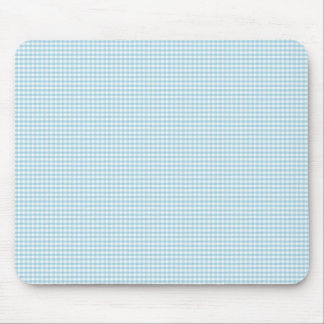 Blue And White Gingham Check Pattern Mouse Pad
