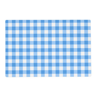 Blue And White Gingham Check Pattern Placemat