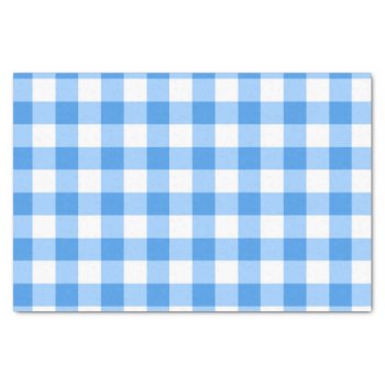 Blue And White Gingham Check Pattern Tissue Paper by InTrendPatterns at Zazzle