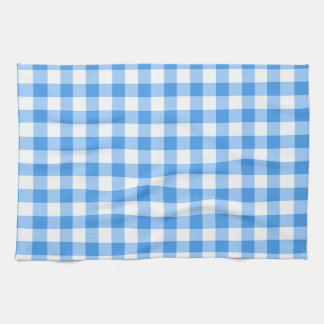 Blue And White Gingham Check Pattern Towel