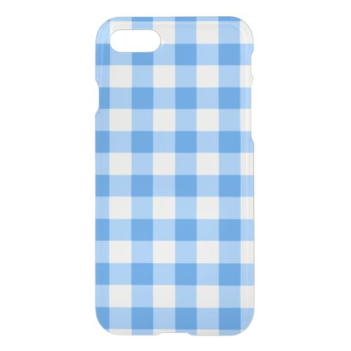 Blue And White Gingham Check Pattern iPhone SE87 Case