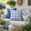 Blue and White Gingham Checked Decor