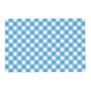 Blue and White Gingham Checks Laminated Paper Placemat