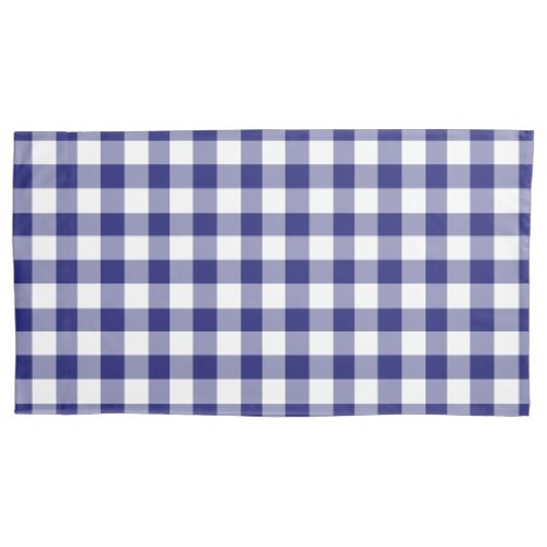 Blue And White Gingham Checks Pattern Pillowcase