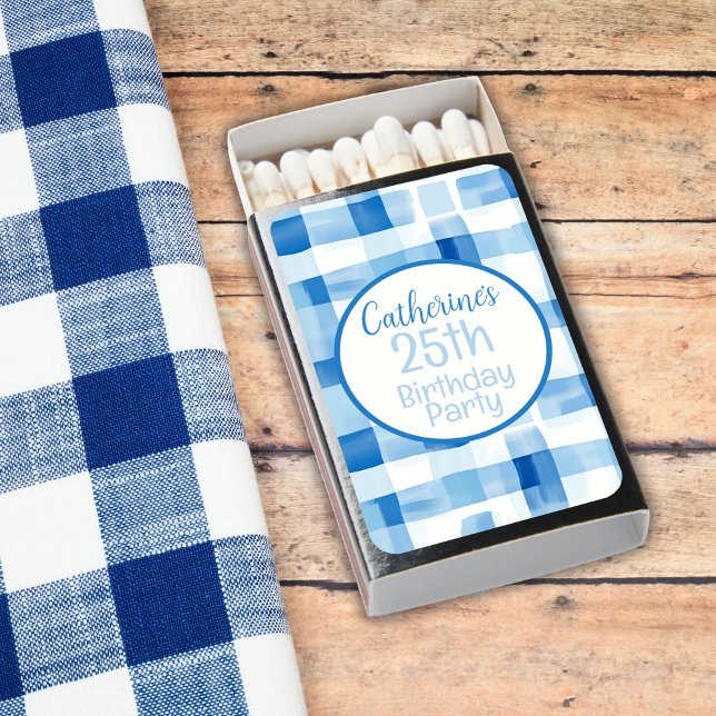 Blue and White Gingham Pattern Matchboxes (Creator Uploaded)