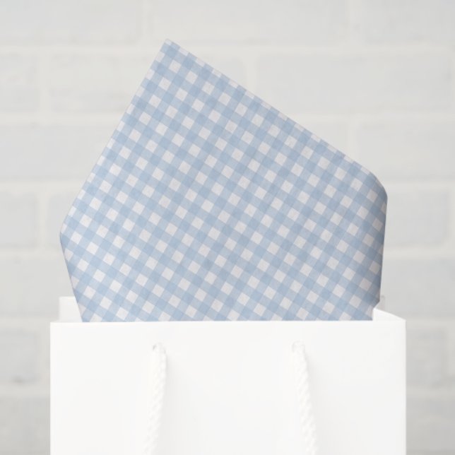 Blue and White Gingham Tissue Paper (Gift Bag)