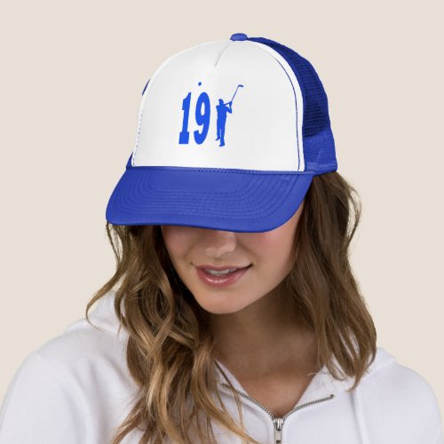 Blue and white Golf trucker hat