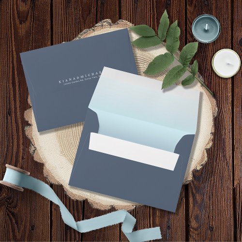Blue and White Gradient Wedding ID787 Envelope