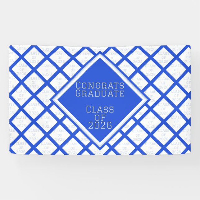 Blue and White Graduation | 2026 Banner (Horizontal)