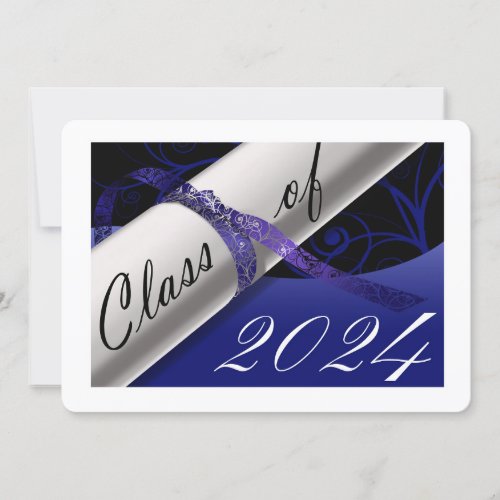 Blue and White Graduation Announcement