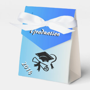 Blue and White Graduation Personalized Favor Box