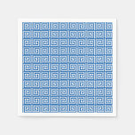 Blue And White Greek Key Design Paper Napkin at Zazzle