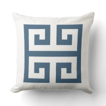 Blue and White Greek Key