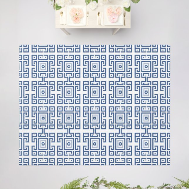  Blue and White Greek Pattern Outdoor Rug (Insitu (Wedding 2))