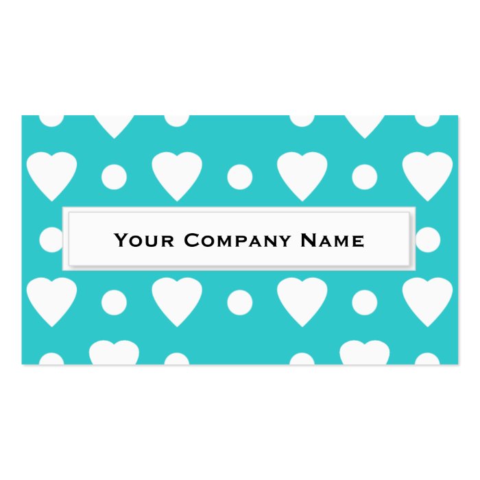 Blue and White heart pattern Business Cards