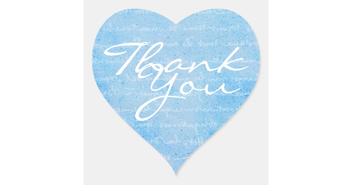 Blue and White Heart Thank You Envelope Seal | Zazzle