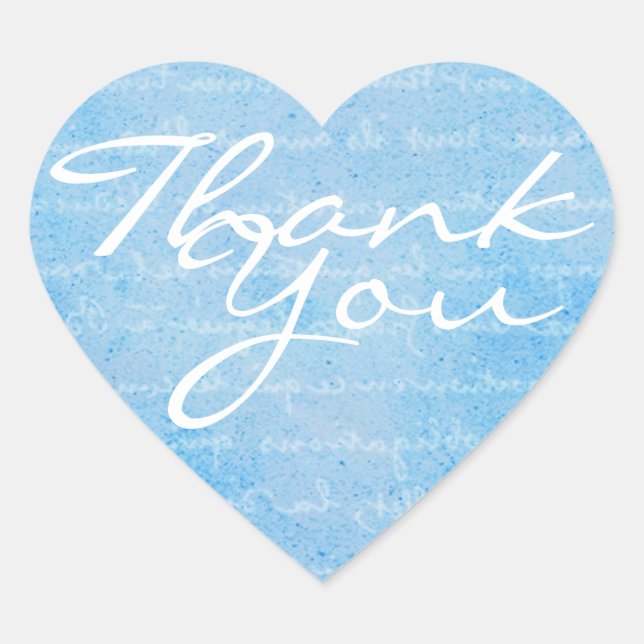 Blue and White Heart Thank You Envelope Seal (Front)