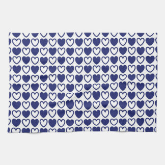 Blue and White Hearts Kitchen Towel