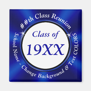 Blue and White High School Reunion Favors Magnets