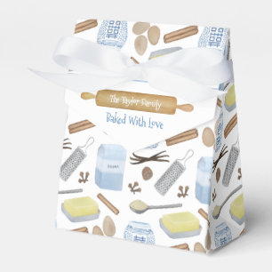 Blue And White Home Baked Cookies or Slice of Pie Favor Boxes