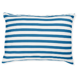 Blue and White Horizontal Stripe Dog Bed