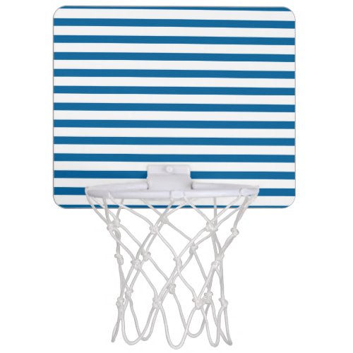 Blue and White Horizontal Stripe Mini Basketball Hoop