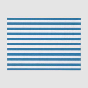 Blue and White Horizontal Stripe Tissue Paper