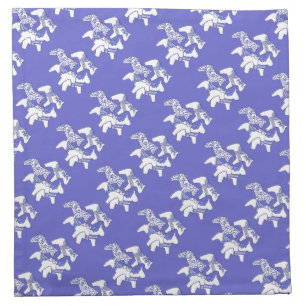 Blue and white horses napkins