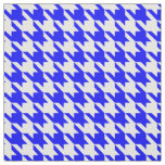 Blue and White Houndstooth Check Fabric