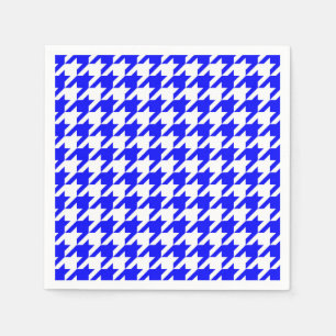 Blue and White Houndstooth Check Napkins