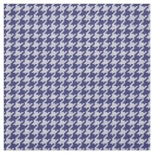 Blue and White Houndstooth Geometric Pattern Fabric