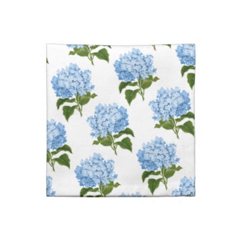 Blue and White Hydrangea Bloom Pattern Cloth Napkin