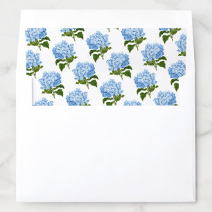 Blue and White Hydrangea Bloom Pattern Envelope Liner