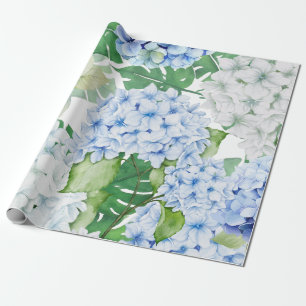 Blue and White Hydrangea Wrapping Paper