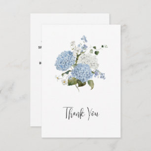 Blue and White Hydrangeas Floral Wedding Thank You