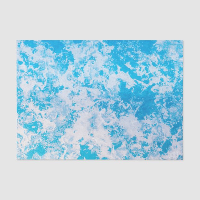 Blue and white ice planet surface tissue paper (Front)