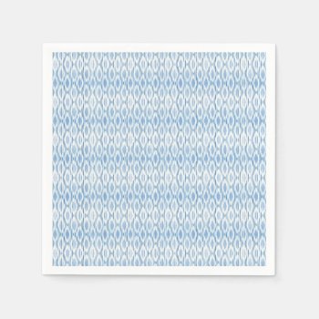 Blue And White Ikat Design Paper Napkin by Home_Suite_Home at Zazzle