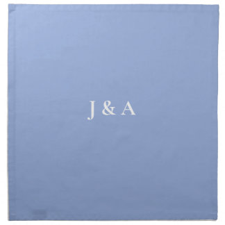Blue and White Initials Wedding Napkin