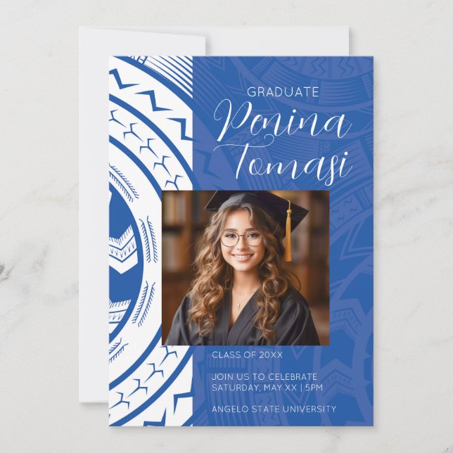 Blue and White Invitation (Front)