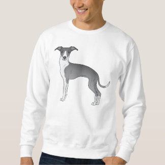 Blue And White Italian Greyhound Cute Cartoon Dog Sweatshirt