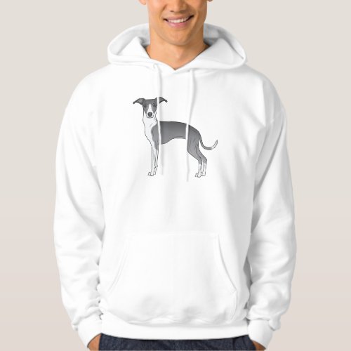 Blue And White Italian Greyhound Sighthound Design Hoodie