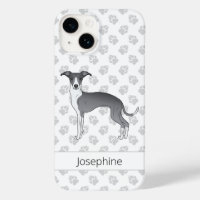 Blue And White Italian Greyhound With Custom Name