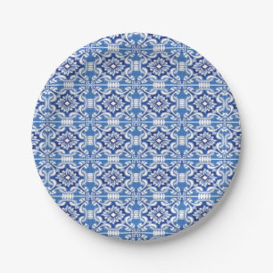 Blue and White Italian tile Plate